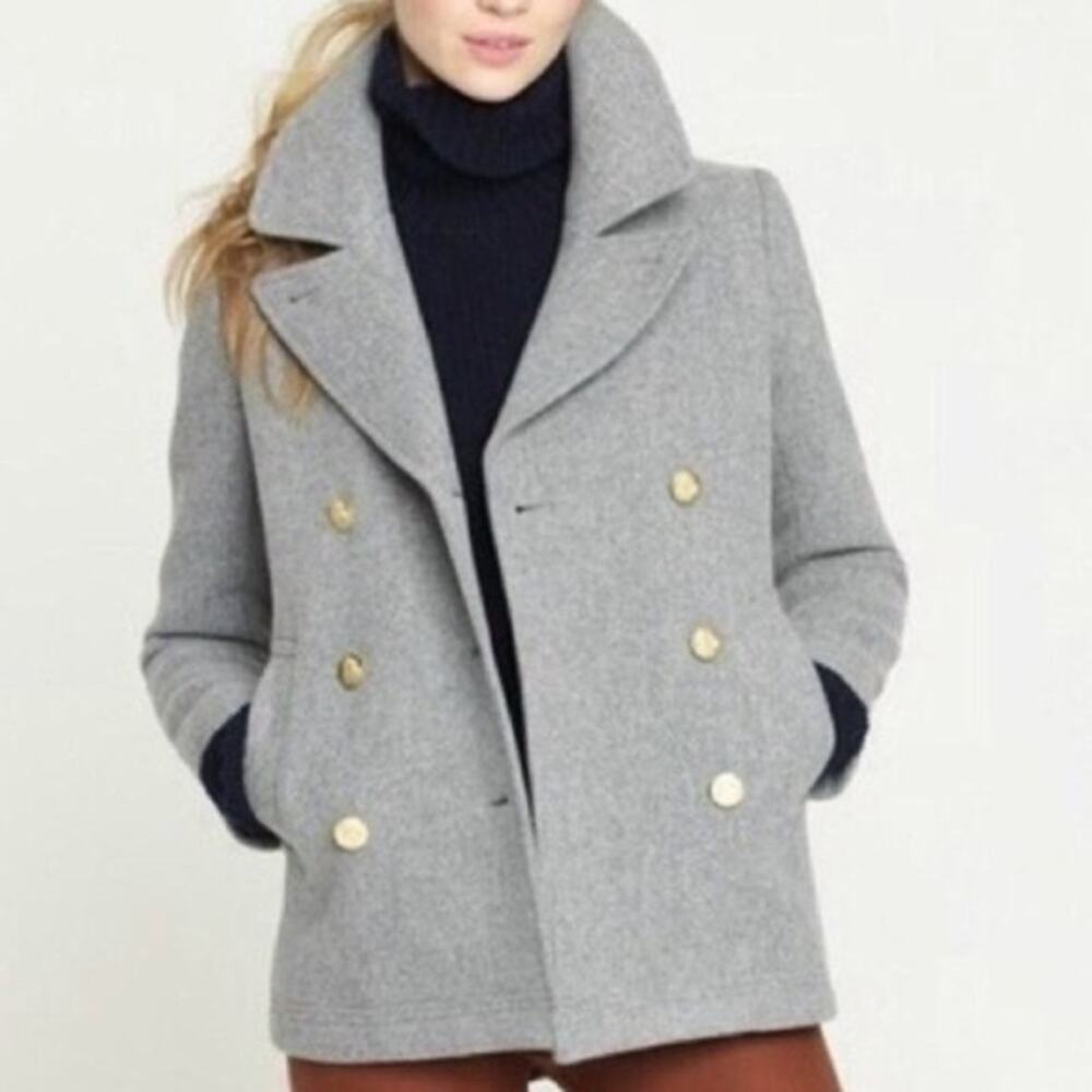 NWOT J.Crew Majesty Peacoat in Stadium Cloth by Nello Gori Size 0